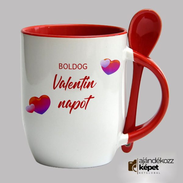 Boldog Valentin-napot kanalas bögre